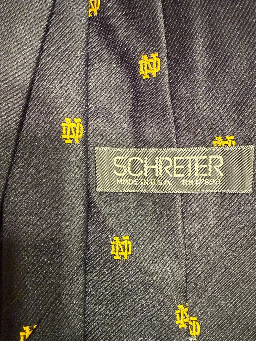 Notre Dame Navy and Gold Logo Men's Tie